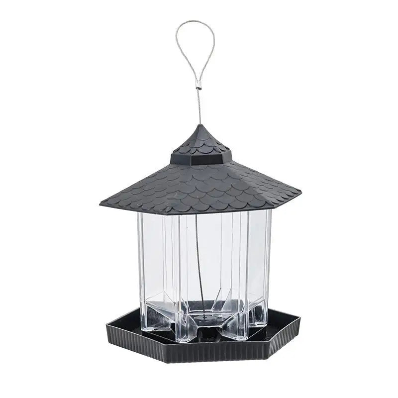 New Waterproof Garden Gazebo Hanging Wild Bird Feeder Outdoor Container With Hang Rope Pet Birds Feeding House Type Bird Feeder