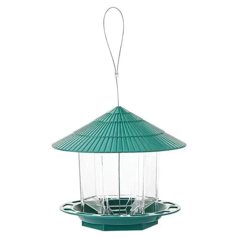 New Waterproof Garden Gazebo Hanging Wild Bird Feeder Outdoor Container With Hang Rope Pet Birds Feeding House Type Bird Feeder